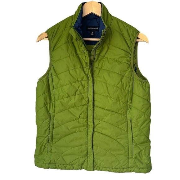 Lands End Green Quilted Puffer Vest, Small - Picture 1 of 7